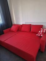 Rode slaapbank, Huis en Inrichting, Ophalen, Zo goed als nieuw, Tweepersoons, Rood