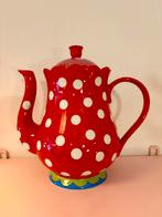 Oilily theepot, rood met witte stippen, Huis en Inrichting, Keuken | Servies, Ophalen of Verzenden, Zo goed als nieuw, Overige stijlen