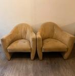 Leolux fauteuils - Beige - Alcantara stof -set, Huis en Inrichting, Fauteuils, Ophalen, 75 tot 100 cm, Zo goed als nieuw, Stof