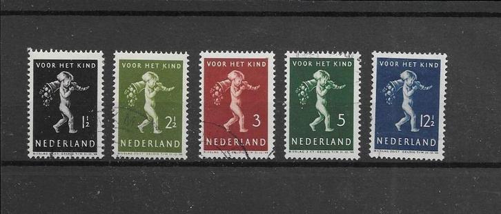 Nederland 1939, NVPH 327 t/m 331, Gestempeld., Postzegels en Munten, Postzegels | Nederland, Gestempeld, T/m 1940, Verzenden