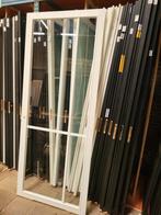 93x231,5cm opdek rechts staallook Wit blank glas SL55, Ophalen, 80 tot 100 cm, Glas, Binnendeur