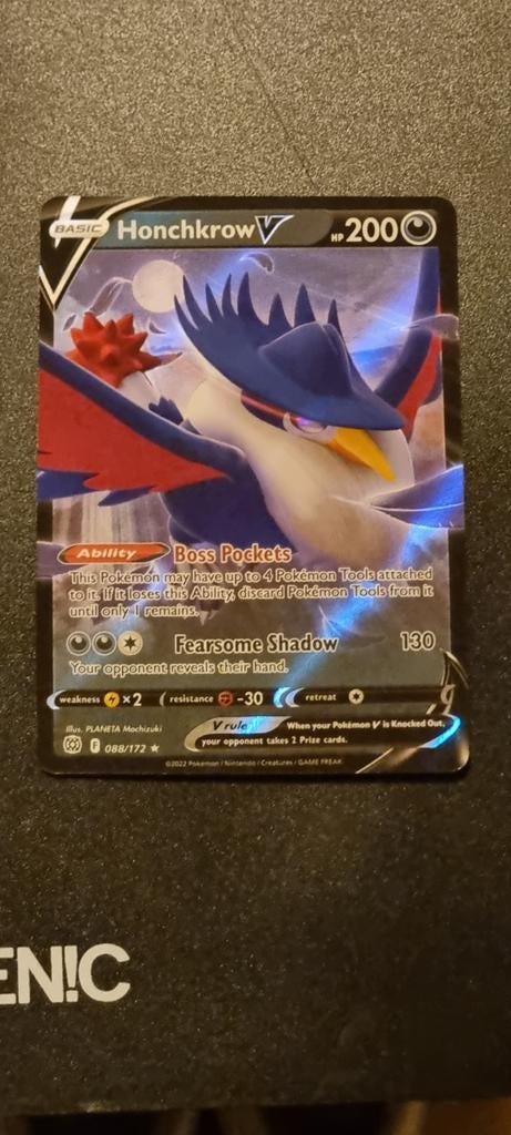Honchkrow V 088 Pokémon kaart, Ophalen of Verzenden, Zo goed als nieuw, Losse kaart, Foil