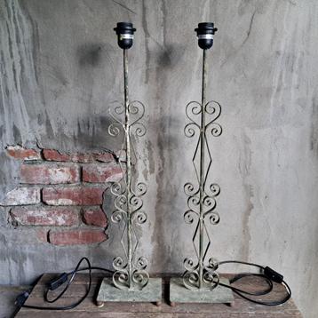 2x Landelijke metalen lampenvoet lamp schemerlamp *Etage3* beschikbaar voor biedingen
