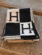 Hermes Ecru/Noir Wol Kasjmier Avalon Deken, Huis en Inrichting, Woonaccessoires | Plaids en Woondekens, Ophalen of Verzenden, Zo goed als nieuw