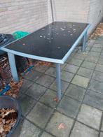 Tafel met glasplaat Gratis!, Huis en Inrichting, Tafels | Eettafels, Ophalen, Gebruikt, 50 tot 100 cm, 150 tot 200 cm