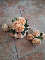 1 bosje en 14 losse peachkleurige rozen (kunstbloemen), Huis en Inrichting, Woonaccessoires | Kunstplanten en Kunstbloemen, Ophalen