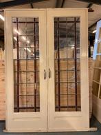 Set schuif / en-suite deuren met glas in lood 214x145cm.