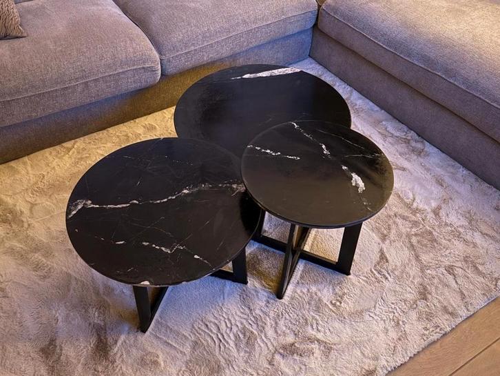 Salontafel (set) van natuursteen, Huis en Inrichting, Tafels | Salontafels, Zo goed als nieuw, 50 tot 75 cm, 50 tot 100 cm, Minder dan 50 cm