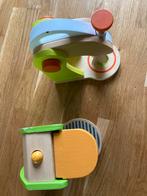 Houten Speelkeuken Setje - Hape Senseo & Mixer, Ophalen of Verzenden, Gebruikt, Meubelstuk of Keukentje