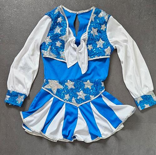 Chearleader pakje blauw wit, Kinderen en Baby's, Carnavalskleding en Verkleedspullen, Zo goed als nieuw, Jongen of Meisje, Ophalen of Verzenden