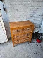 Badkamer meubel hout rieten mandjes, Huis en Inrichting, Badkamer | Badkamermeubels, Ophalen, Gebruikt, Overige typen, 50 tot 100 cm