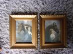 2X LIJST JR30 ART DECO + PRENT/LITHO MEISJE MET PAARD/ZELDZA, Antiek en Kunst, Ophalen