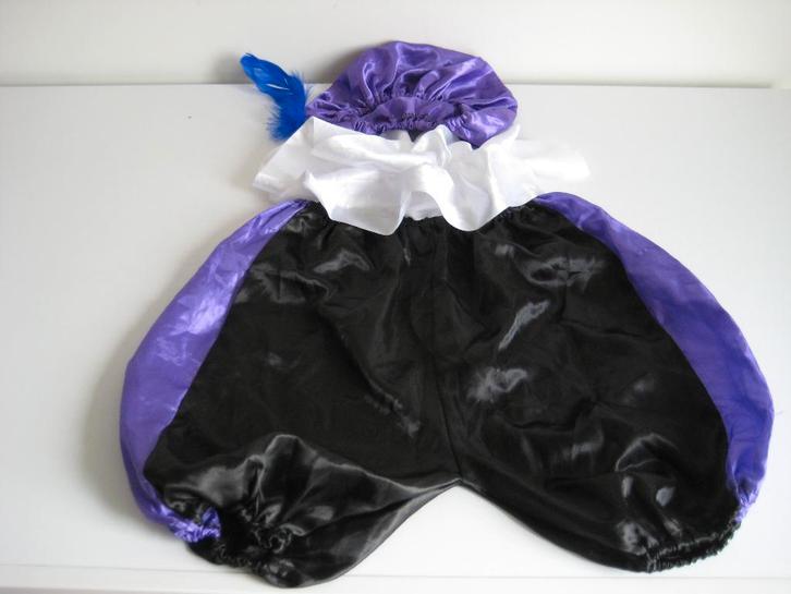 Pietenpak 3-7 jaar pak voor kleine pietjes zwart met paars, Diversen, Sinterklaas, Zo goed als nieuw, Ophalen of Verzenden