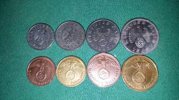 Duits wo2 munt set 8 geld Duitse rijk oorlog 8 munten beschikbaar voor biedingen