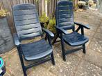 Twee hele stevige tuinstoelen plastic van Flair, Tuin en Terras, Tuinstoelen, Ophalen, Gebruikt, Plastic, Inklapbaar