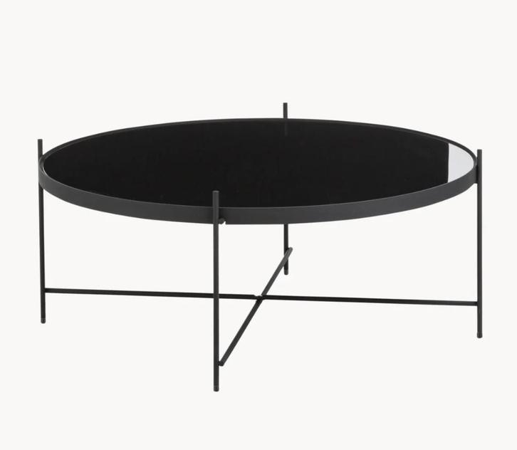 Bijzettafel Zuiver - Cupid zwart, Huis en Inrichting, Tafels | Bijzettafels, Gebruikt, Rond, 45 tot 60 cm, Minder dan 55 cm, Glas