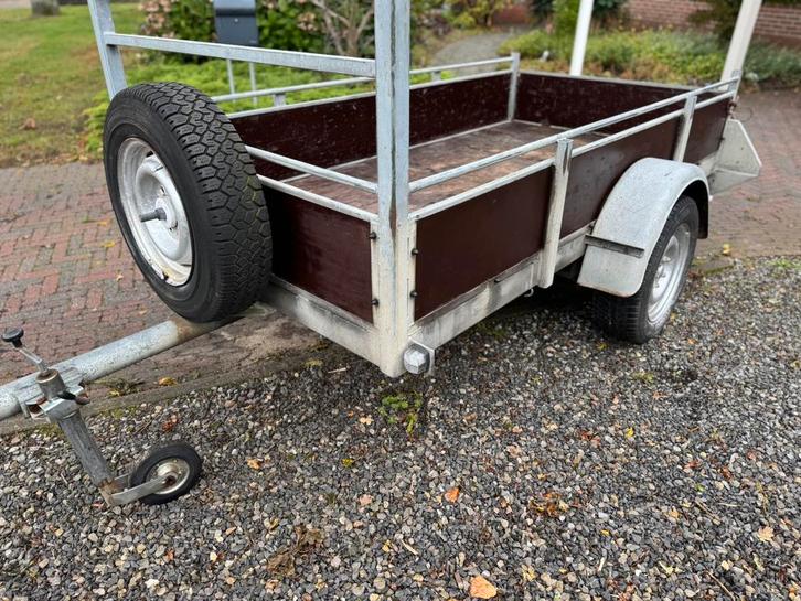 Aanhanger 125 x 250 cm gegalvaniseerd  goede staat., Auto diversen, Aanhangers en Bagagewagens, Gebruikt, Ophalen