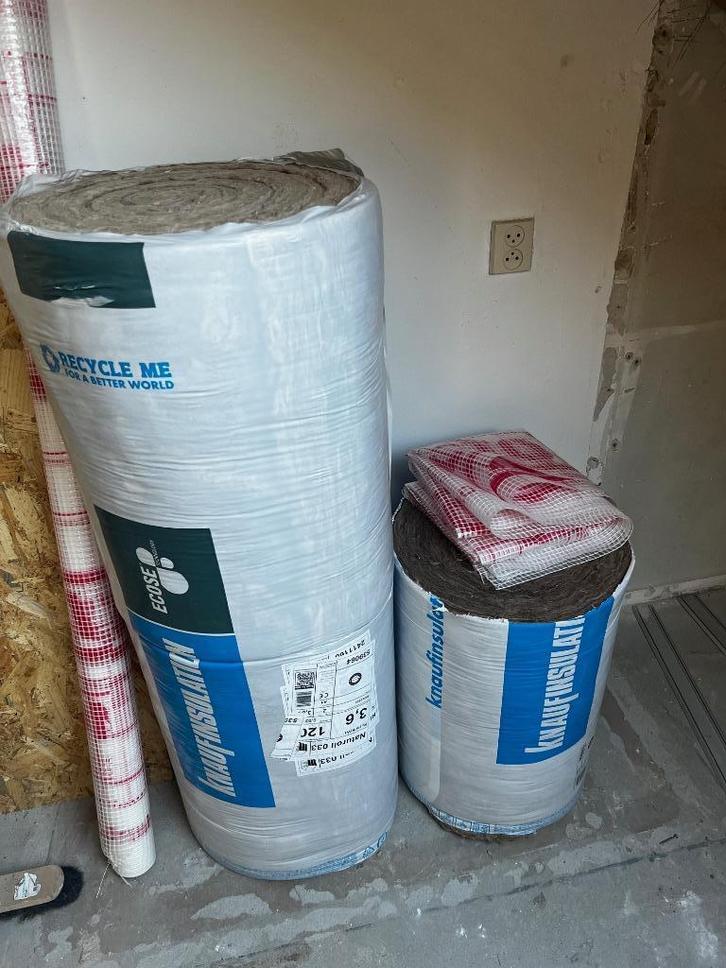 Knauf Naturoll 033 glaswol (Restant), Doe-het-zelf en Verbouw, Isolatie en Afdichting, Nieuw, Muurisolatie, Dakisolatie, Glaswol