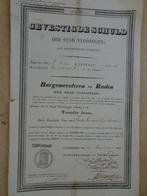 Kansbiljet Gevestigde Schuld der Stad Vlissingen. 1821, Postzegels en Munten, Aandelen en Waardepapieren, Ophalen of Verzenden