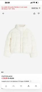 H&M Pufferjack teddy offwhite, Kleding | Dames, Jassen | Winter, Ophalen of Verzenden, Zo goed als nieuw, Maat 36 (S), Wit