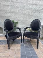 Zwarte Fauteuils - Hout & Stof - Zeer Goede Staat, Minder dan 75 cm, Ophalen of Verzenden, Zo goed als nieuw, 50 tot 75 cm
