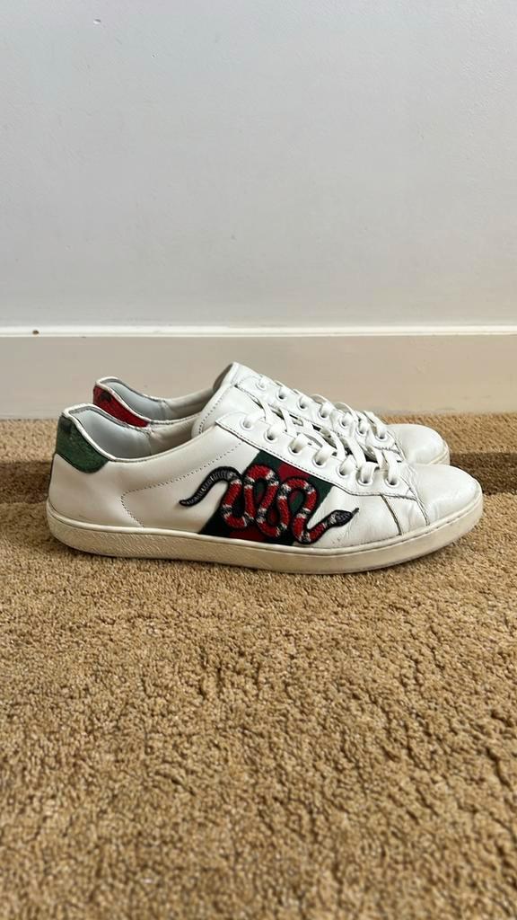 Gucci Ace Snake Sneakers maat 42,5, Kleding | Heren, Schoenen, Gedragen, Sneakers of Gympen, Wit, Ophalen of Verzenden