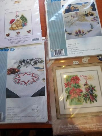 Kerst borduurpakketten+dmc borduurgaren/borduurzijde 50%af beschikbaar voor biedingen
