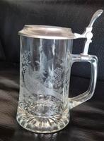 Christallen bierpul met deksel, Antiek en Kunst, Antiek | Glas en Kristal, Ophalen of Verzenden