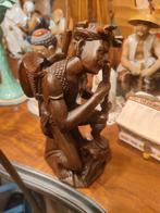Afrikaans Houten Beeldje - Mooi en Gaaf, Antiek en Kunst, Kunst | Beelden en Houtsnijwerken, Ophalen of Verzenden