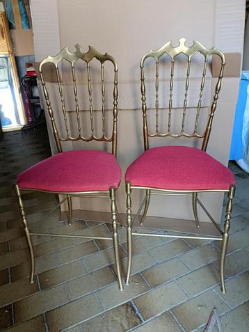 Vintage mate koperen Chiavari stoelen, beschikbaar voor biedingen