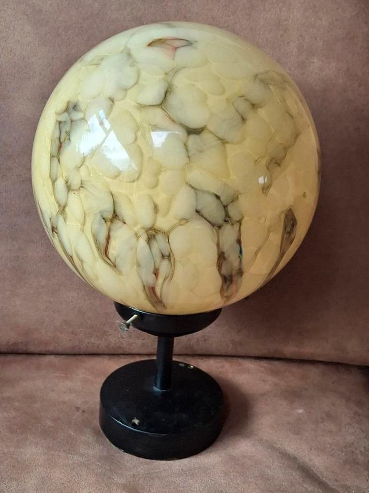 Vintage Art Deco Bollamp / Hanglamp 20cm, Antiek en Kunst, Antiek | Lampen, Ophalen of Verzenden