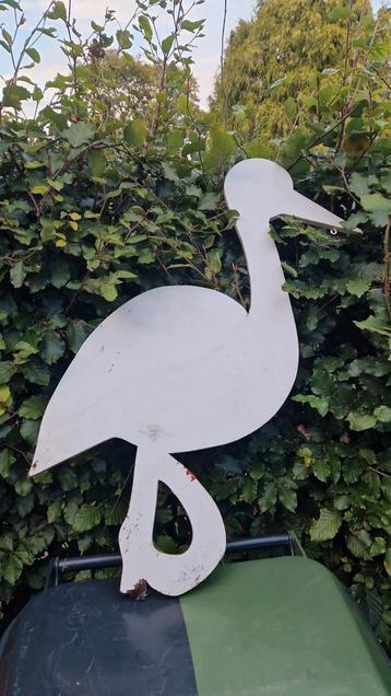 Houten geboorte Ooievaar, tuinbord beschikbaar voor biedingen