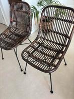 Set van rotan eetkamerstoelen, Huis en Inrichting, Stoelen, Gebruikt, Twee, Bruin, Riet of Rotan