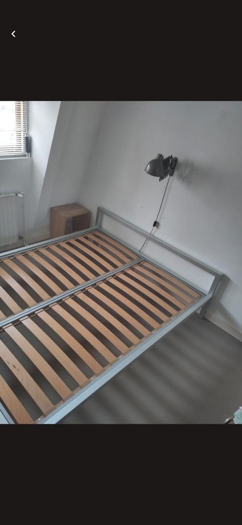 MDF Italia Aluminium Bed Bruno Fattorini, Huis en Inrichting, Slaapkamer | Bedden, Zo goed als nieuw, Tweepersoons, 160 cm, Metaal