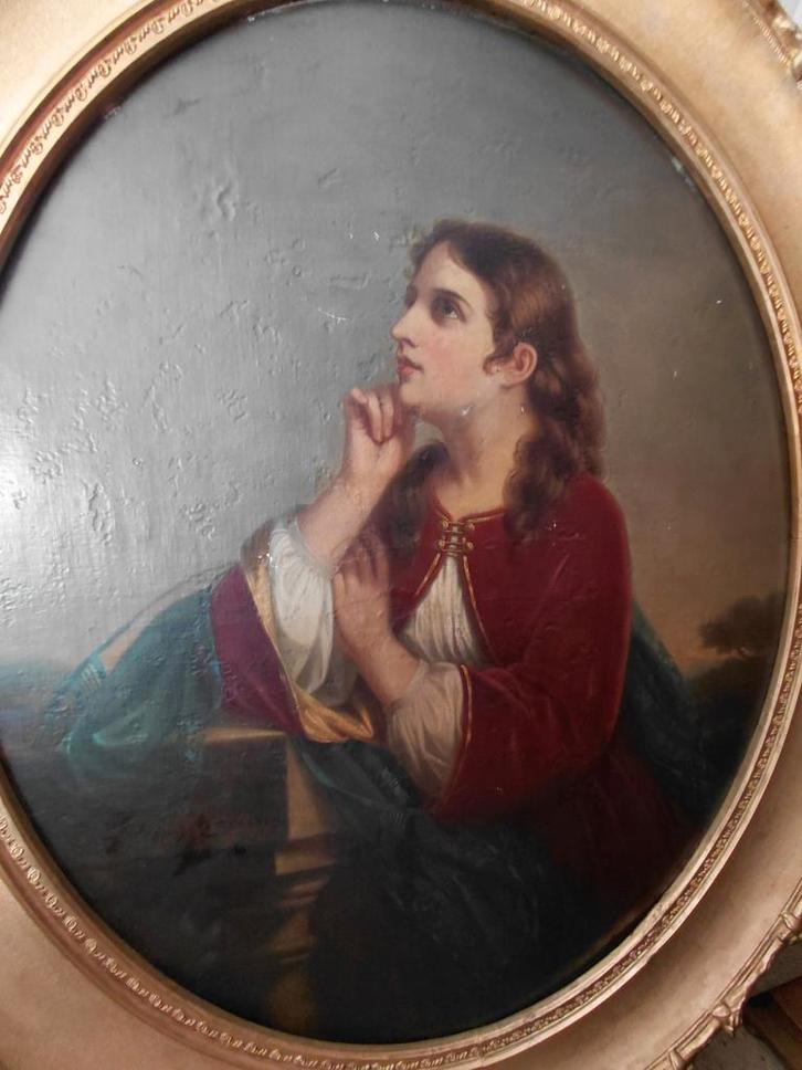 Fanny Geefs (1869) - Groot Ovaal Schilderij, Antiek en Kunst, Kunst | Schilderijen | Klassiek, Ophalen