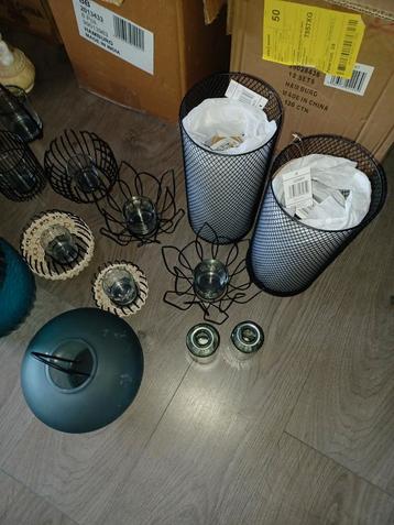 RESTPARTIJ Woonaccessoires - Windlichten - Glaswerk €125  beschikbaar voor biedingen