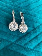 Prachtige oorbellen oorhangers zilver met diamantjes, Ophalen of Verzenden