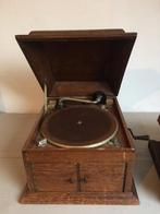 Oude grammofoon met bakelieten platen, Muziek en Instrumenten, Ophalen, Gebruikt