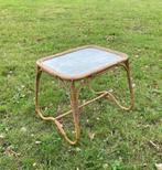 Vintage rotan salontafel van Rohe, Huis en Inrichting, Tafels | Salontafels, Ophalen, 100 tot 150 cm, Vintage, 50 tot 100 cm