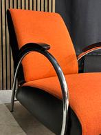 Gelderland 5770 Fauteuil - Oranje/Zwart, Ophalen, Zo goed als nieuw, Metaal, 75 tot 100 cm