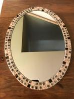 Vintage mozaiek ovale spiegel, Huis en Inrichting, Woonaccessoires | Spiegels, Ophalen of Verzenden, Ovaal, Minder dan 50 cm, Minder dan 100 cm