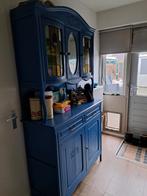 Unieke buffetkast met glas in lood deurtjes, Huis en Inrichting, Kasten | Buffetkasten, Ophalen, 100 tot 150 cm, 200 cm of meer