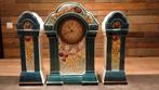 Antiek Art Deco schouwstel/ klokkenstel 2 vazen pendule, Ophalen of Verzenden