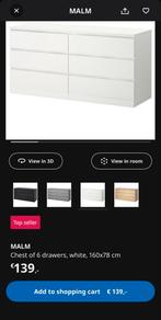 Ikea Malm ladekast 160x78cm, Ophalen, Overige materialen, 150 tot 200 cm, Zo goed als nieuw