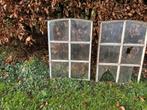 2 Oude ijzeren stalramen, Doe-het-zelf en Verbouw, Glas en Ramen, Ophalen, Gebruikt, Gevelraam of Ruit, Minder dan 80 cm