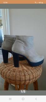 ZGAN INVITO LEREN ENKELLAARZEN HAK 12 CM MT 41, Kleding | Dames, Schoenen, Hoge laarzen, Ophalen of Verzenden, Zo goed als nieuw