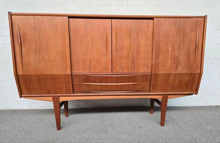 Vintage DeenseTeak Houten Dressoir/Barkast, Huis en Inrichting, Kasten | Dressoirs, Gebruikt, 150 tot 200 cm, 50 tot 75 cm, Met lade(s)