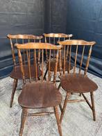 Set van 4 Houten Windsor Stoelen, Ophalen, Bruin, Vier, Hout