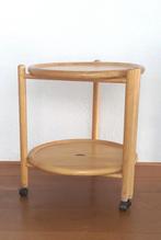 Vintage inklapbare tafel op 3 wielen van Continenta, Huis en Inrichting, Ophalen of Verzenden, 25 tot 50 cm, Rond, 50 tot 100 cm