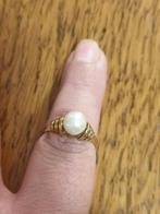 Goud 8 karaat ring met parel, Verzenden, Goud, Ring